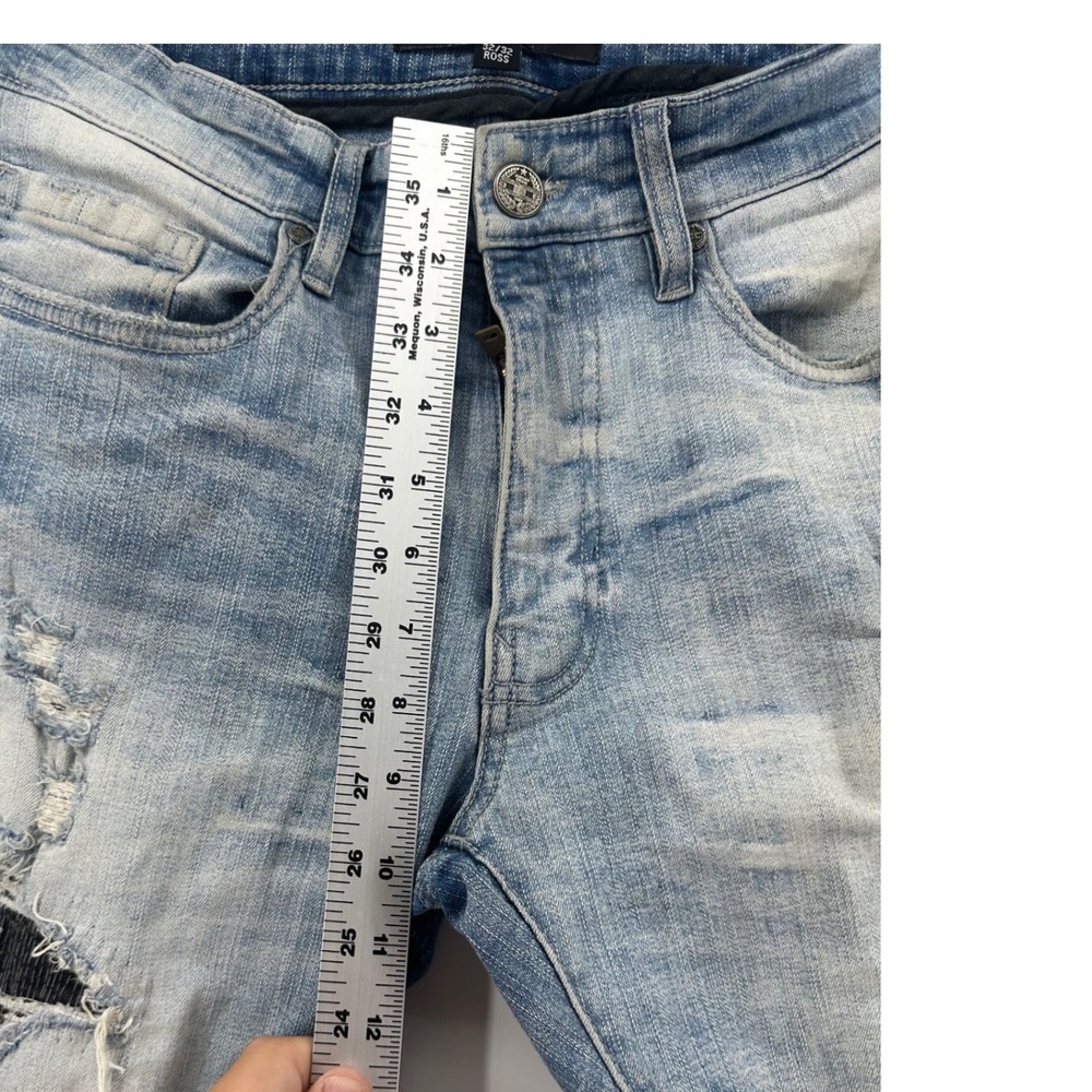 Jordan Craig Legacy Edition Ross Distressed Slim Fit Jeans Light Wash Blue 32x32 - Picture 4 of 7